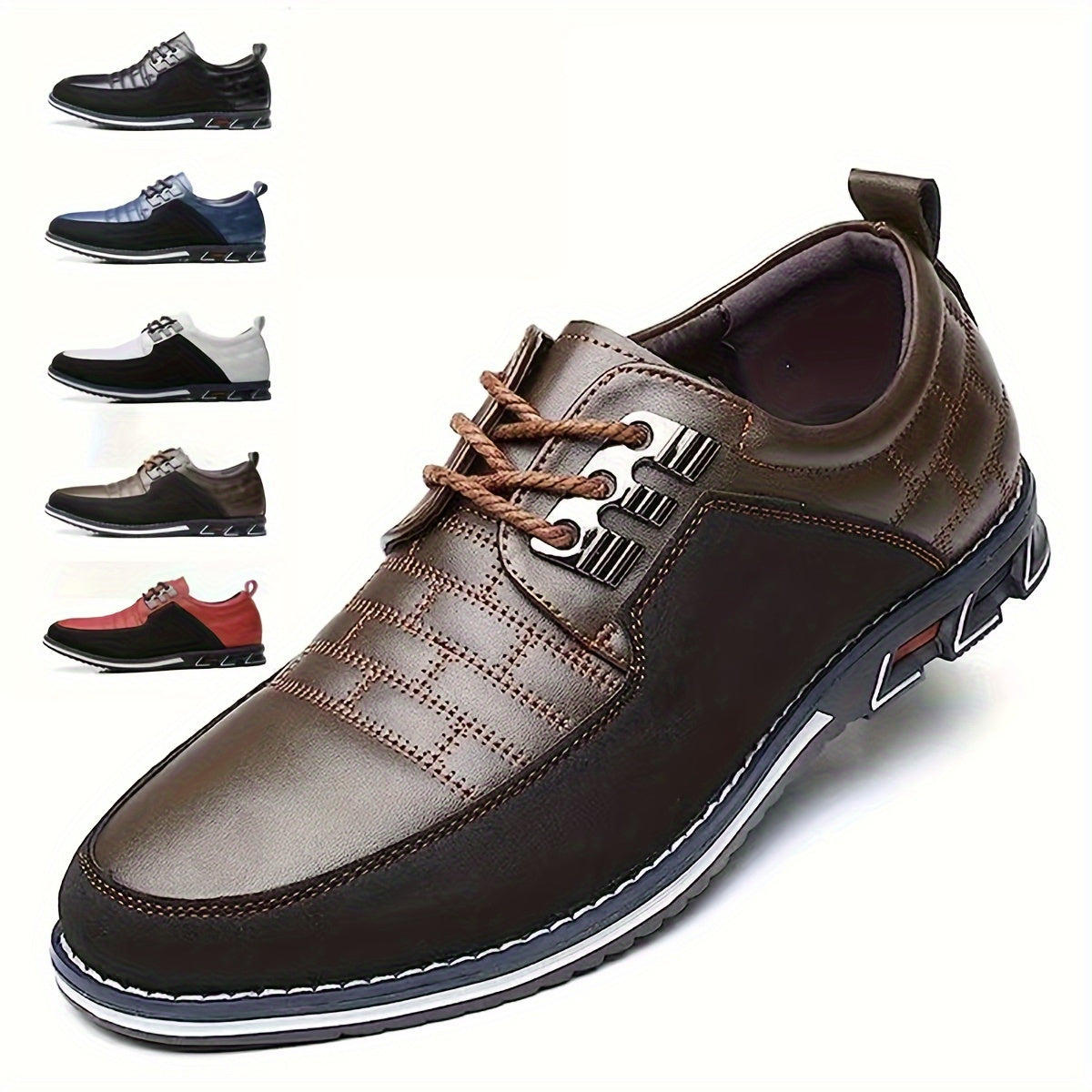 Sapatos Estilosos Para Homens Plus Size, Com Bloco De Cores, Confortáveis E Antiderrapantes, Para Atividades Ao Ar Livre.