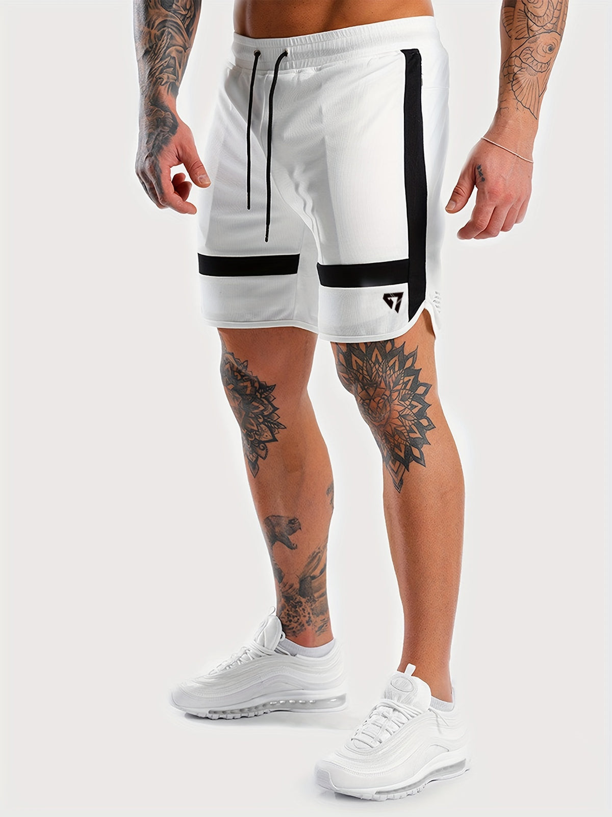 Shorts * Para Homens Com Bolso de Zíper, Shorts Confortáveis E Respiráveis Com Cordão.