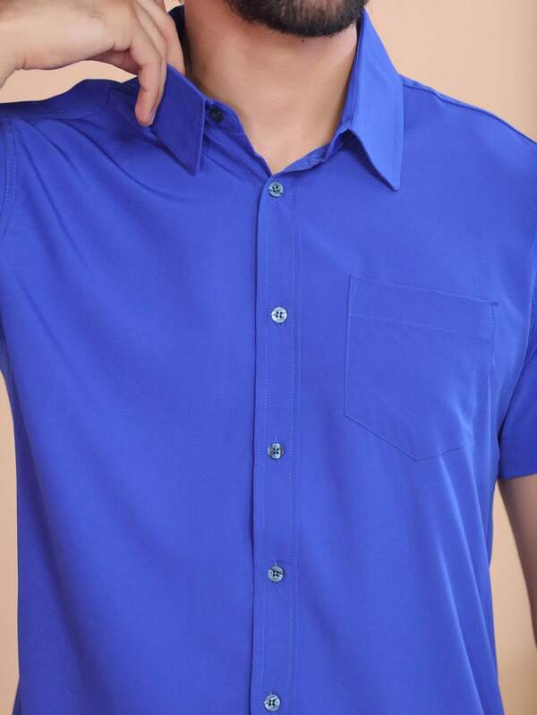 CAMISA SOCIAL COM ELASTANO SILM FIT MASCULINO COM BOLSO