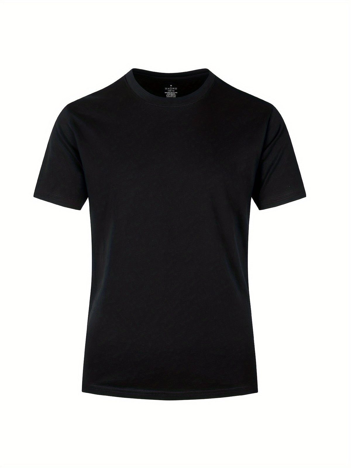 Camiseta * masculina de algodão 100% sólido, manga curta casual com gola redonda, roupas masculinas para o verão ao ar livre