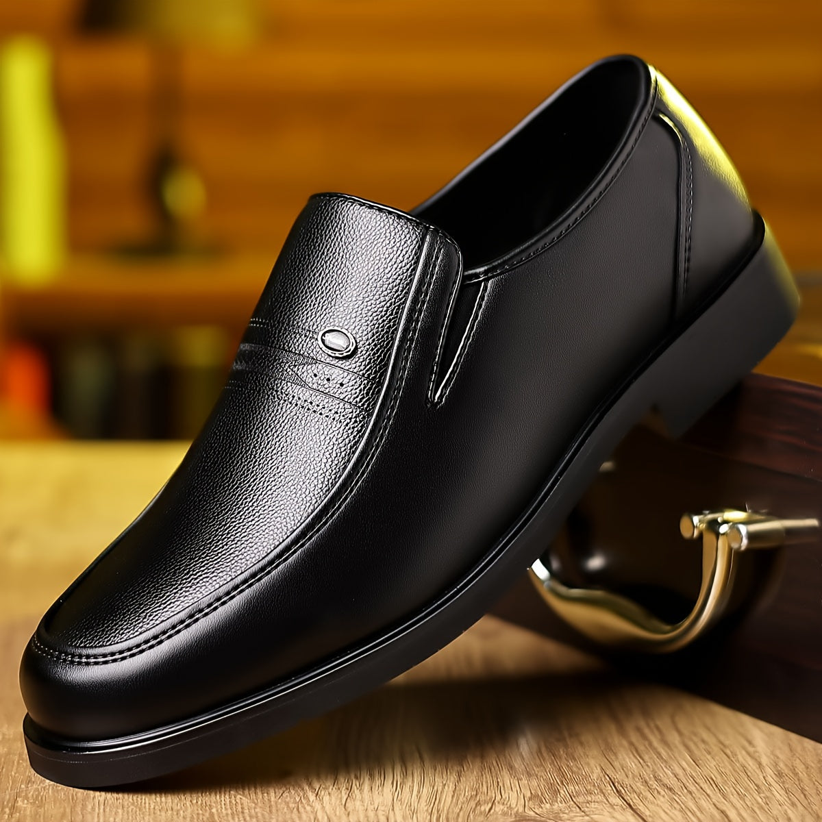 Sapatos casuais sólidos para homens PLUS SIZE, antiderrapantes e resistentes ao desgaste, ideais para escritório e negócios, calçados para homens de meia idade