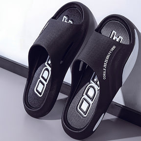 Sandálias de Moda Masculinas Slip-On - Chinelos de PVC Versáteis com Ponta Aberta para Todas as Estações, Antiderrapantes e Confortáveis