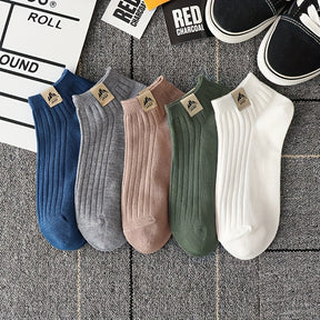 10 Pares de Meias Masculinas de Cano Baixo de Tricô em Cores Sólidas, Anti Odor & Absorção de Suor, Meias Respiráveis, Para Usar em Todas as Estações