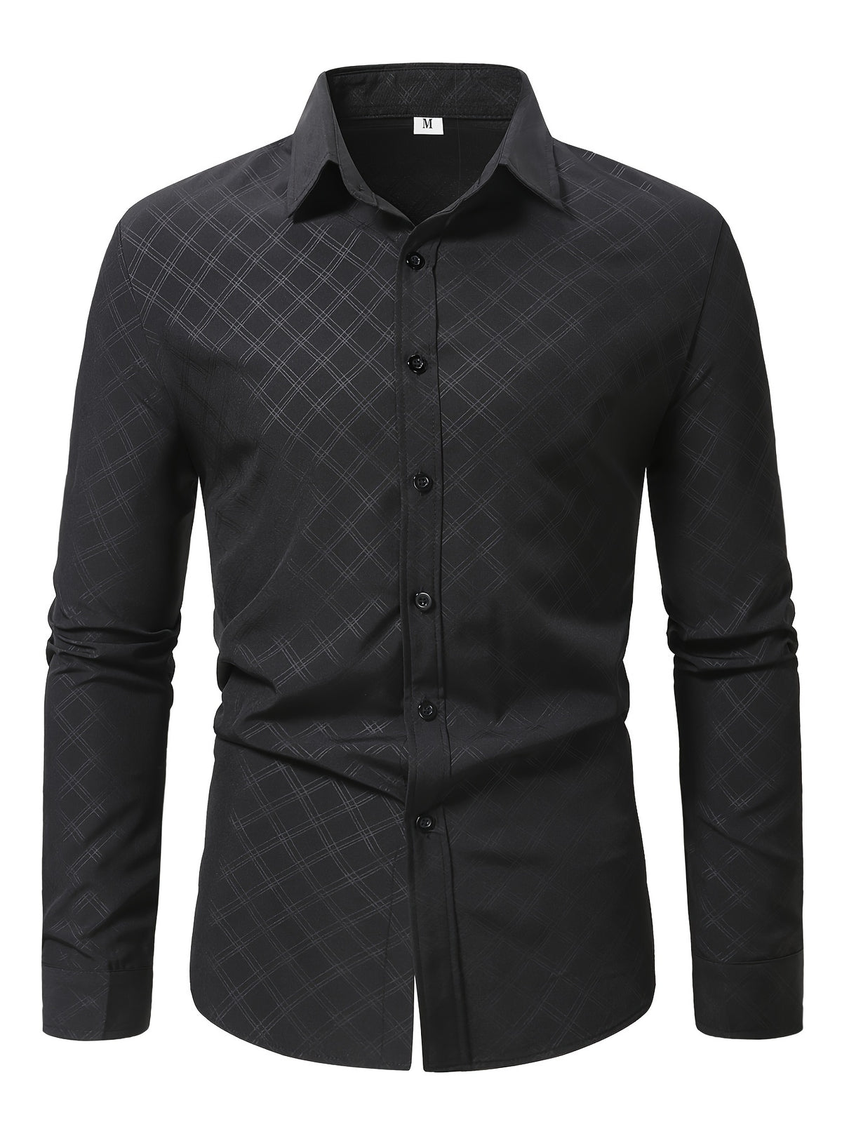 Camisa * de argyle, ideal para primavera e outono, camisa casual de manga longa e elegante para homens.