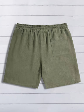 Shorts esportivos masculinos com cordão e bolsos em cor sólida, leves e confortáveis para esportes e fitness de verão