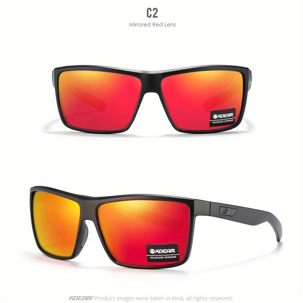 Óculos de sol polarizados para homens KDEAM, lentes fotocrômicas com proteção UV, para caminhadas, pesca e direção, design de borracha antiderrapante, cores variadas disponíveis