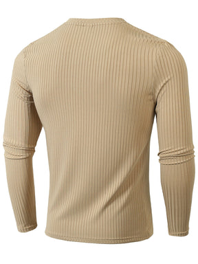 Camiseta * masculina de manga longa, leve e respirável, com gola redonda e elástica para primavera e outono, para corrida e treinamento
