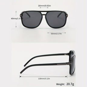 Óculos de sol retrô oversized na moda, com lentes polarizadas, armação preta, para homens que dirigem e pescam