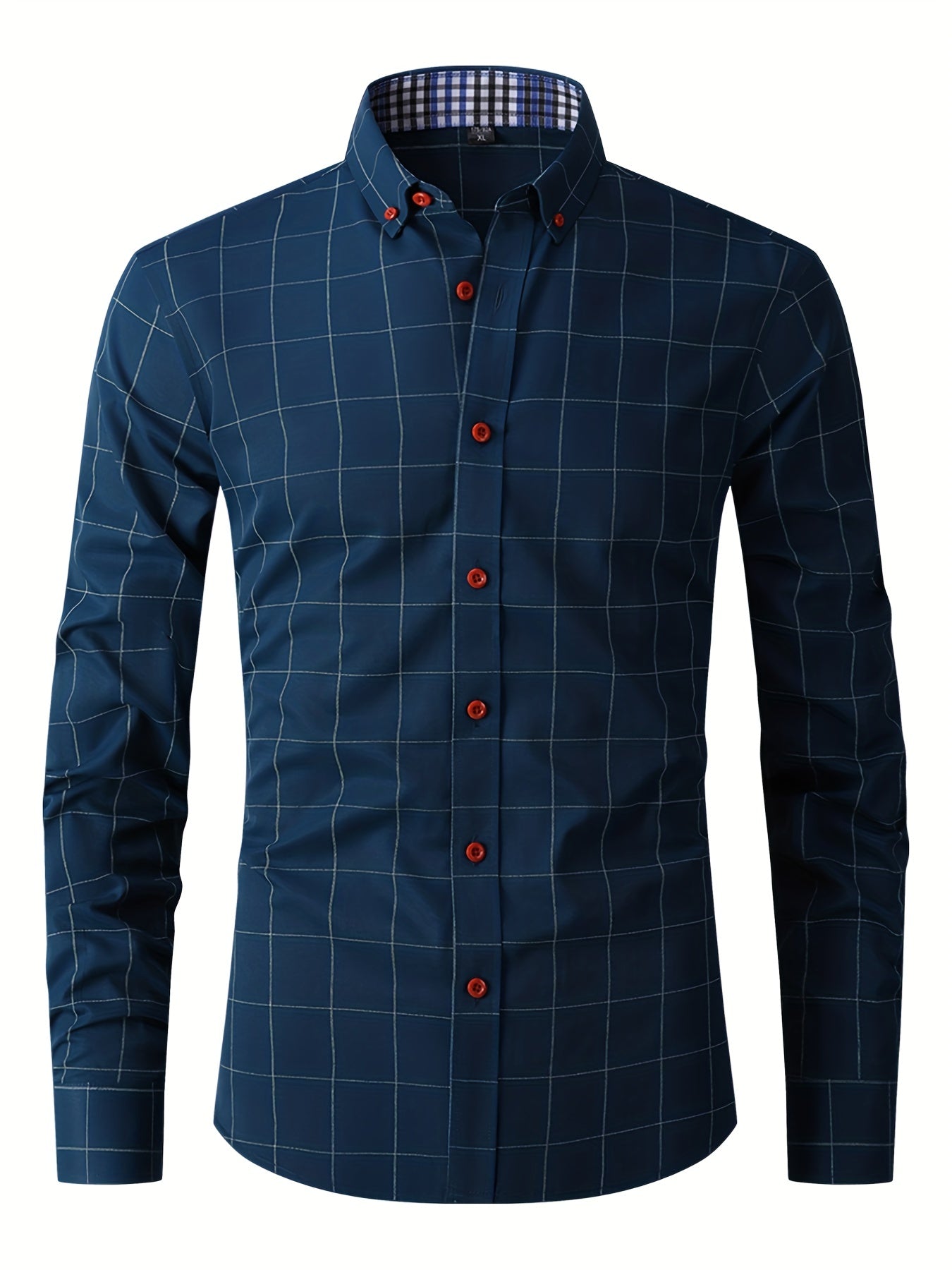 Camisa * xadrez formal masculina, roupas masculinas para ocasiões de negócios na primavera e outono, tops masculinos para festival de cerveja