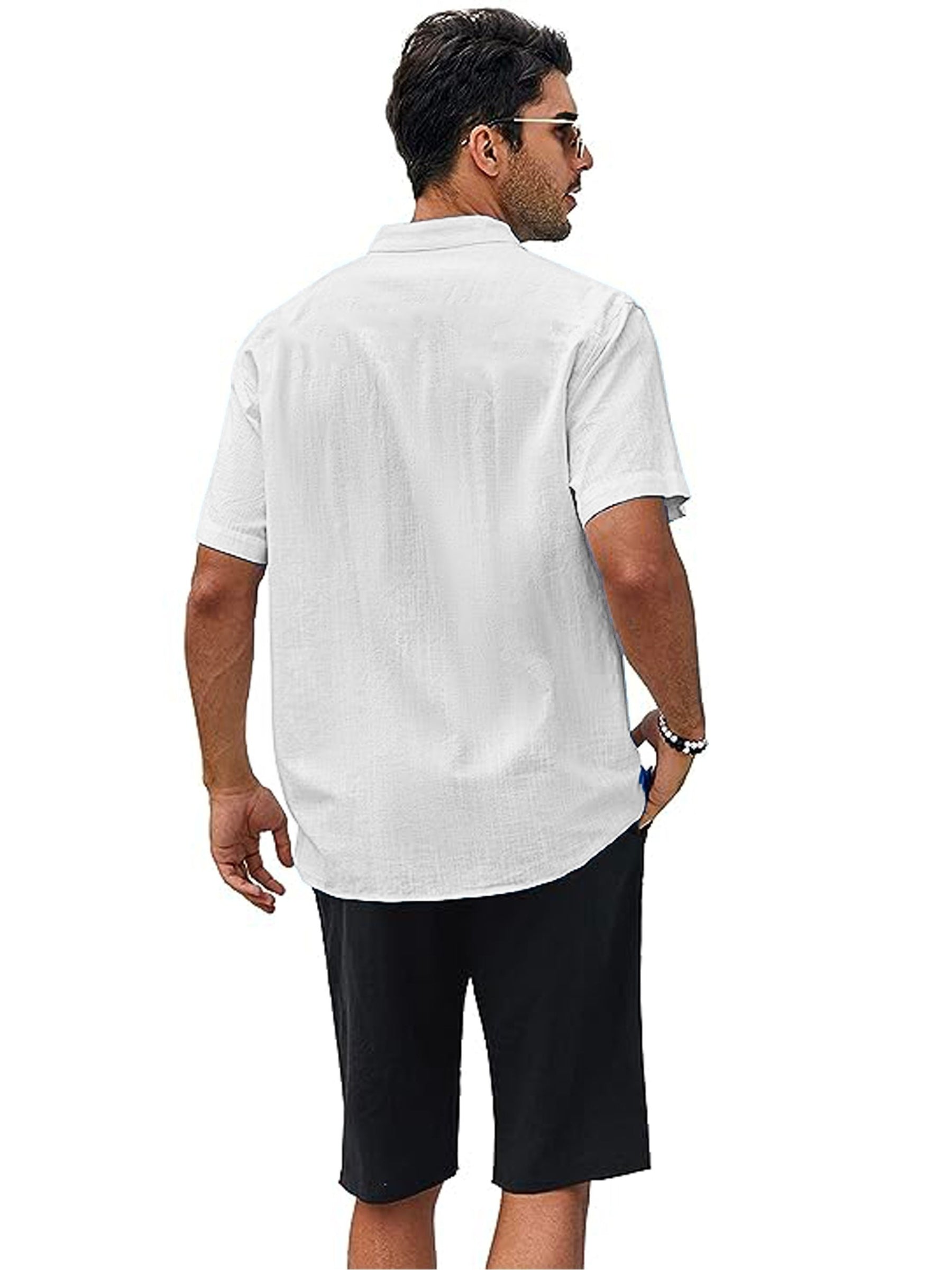 Camisa * masculina de tamanho grande, sólida, moda casual de manga curta para o verão, estilo descolado