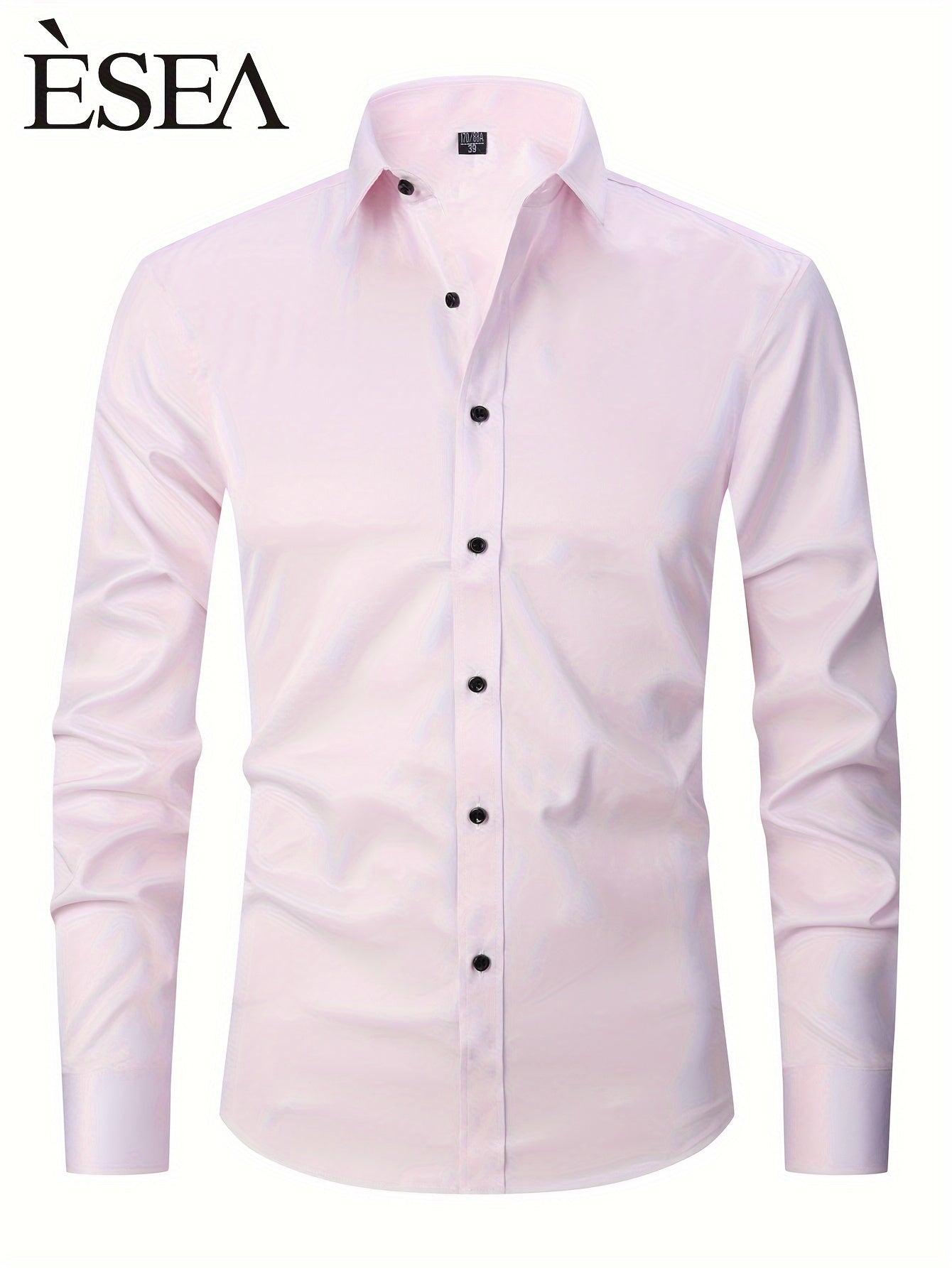 Camisa De Botão De Manga Longa E Ajuste Slim Para Ocasiões De Negócios, Primavera Outono Blusa Masculina