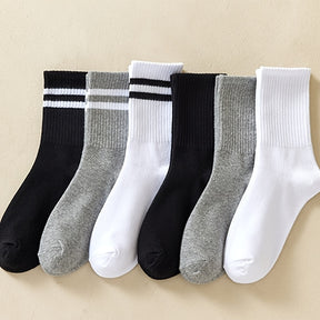 6 pares de meias de cano curto para homens para o outono/inverno