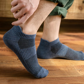 10 Pares de Meias Masculinas de Malha Sólida de Cano Baixo, Anti Odor & Absorção de Suor, Meias Respiráveis, Para Usar em Todas as Estações