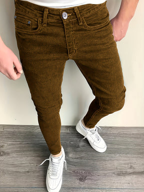 Calças jeans skinny casuais masculinas, calças jeans clássicas e versáteis para todas as estações