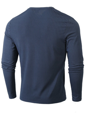 Camiseta * masculina de manga longa, leve e respirável, com gola redonda e elástica para primavera e outono, para corrida e treinamento