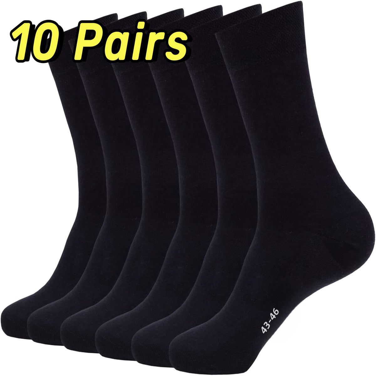 Conjunto de 10 pares de meias masculinas de algodão, antiderrapantes e absorventes de suor, confortáveis e respiráveis, ideais para uso diário