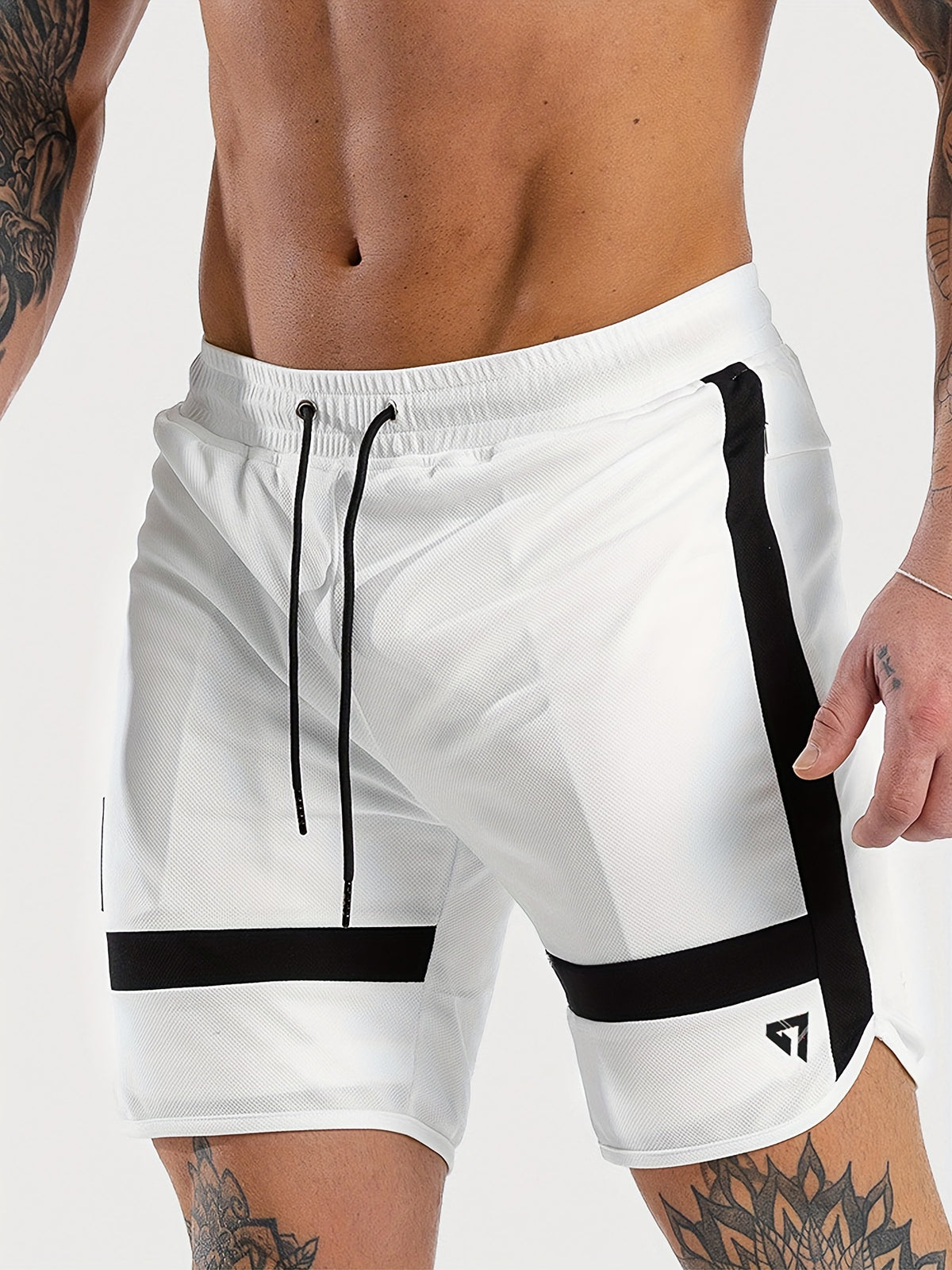 Shorts * Para Homens Com Bolso de Zíper, Shorts Confortáveis E Respiráveis Com Cordão.