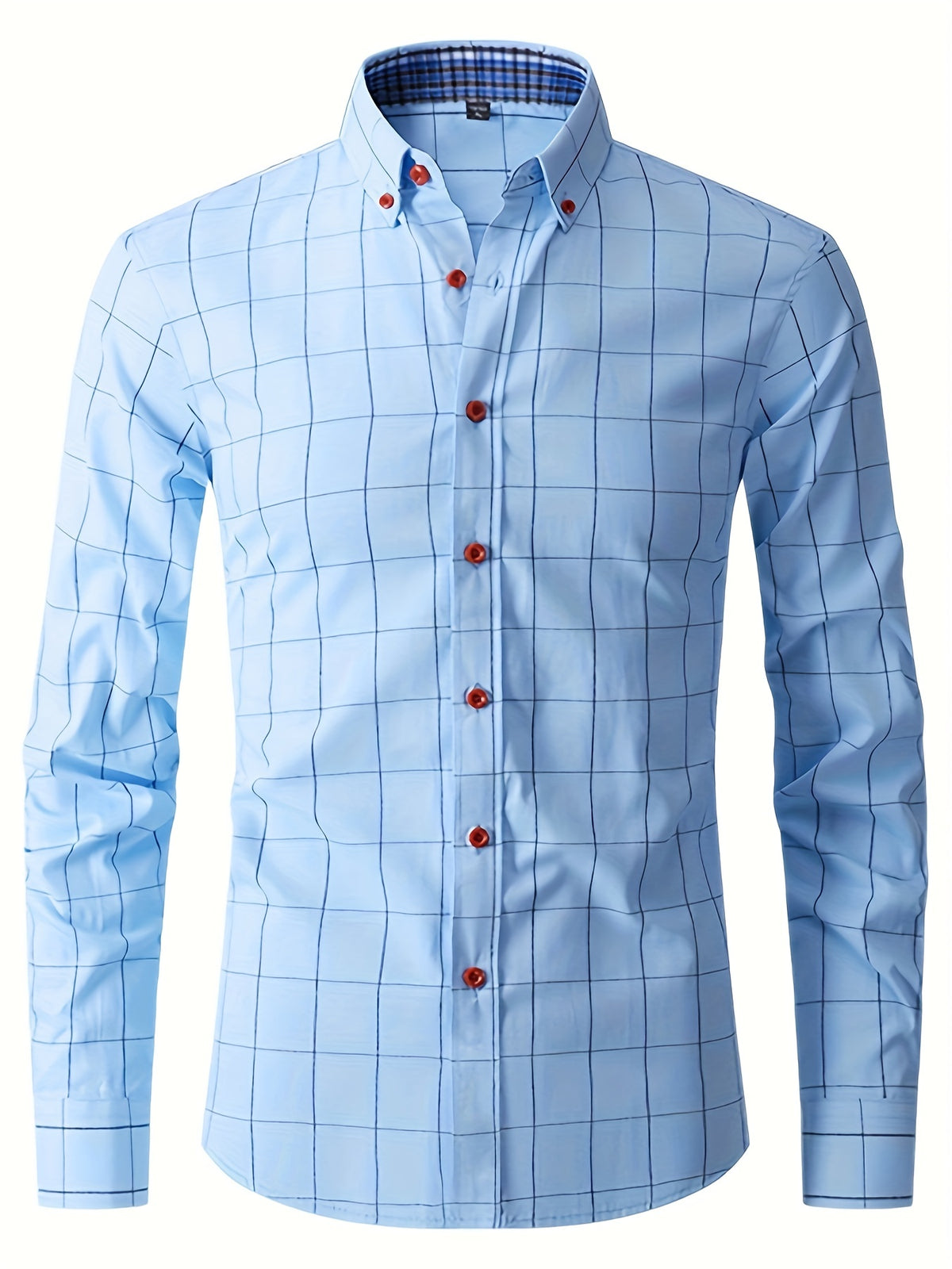 Camisa * xadrez formal masculina, roupas masculinas para ocasiões de negócios na primavera e outono, tops masculinos para festival de cerveja