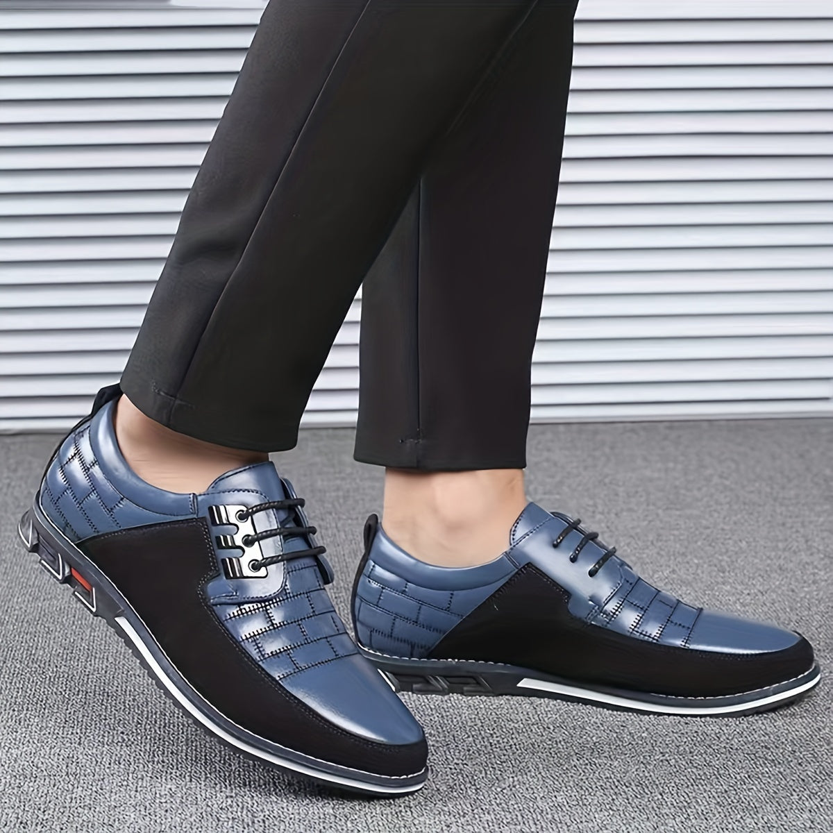 Sapatos Estilosos Para Homens Plus Size, Com Bloco De Cores, Confortáveis E Antiderrapantes, Para Atividades Ao Ar Livre.