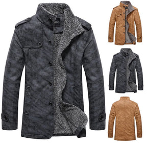 New Winter Mens Jacket and Coat Top Quality Leather Jacket Smart Casual Fur Plus Velvet Jacket Jaqueta De Couro Masculina