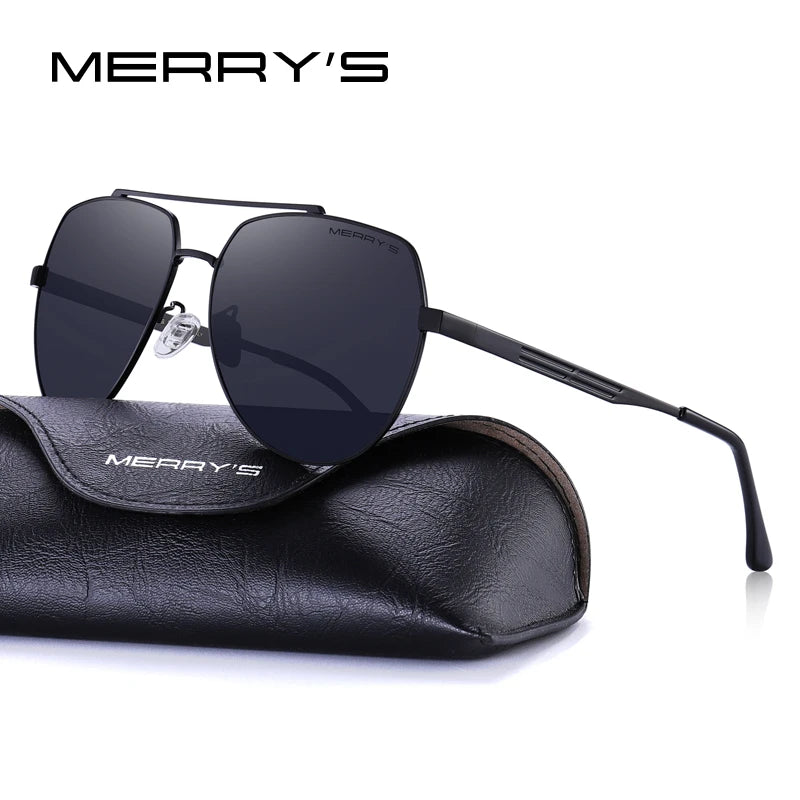 Merrys óculos de sol piloto clássico masculino, armação de aviação, hd, polarizados, para dirigir, proteção uv400, s8175