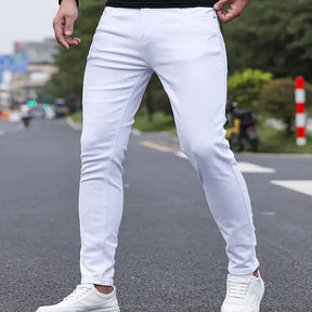 Calça * jeans slim fit masculina, streetwear hip hop.