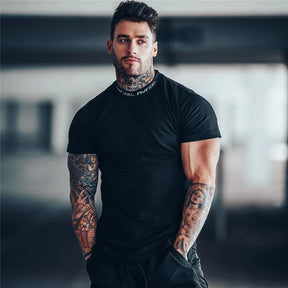 Camiseta * 2022 dos homens do ginásio camiseta de algodão de manga curta casual magro t camisa masculina de fitness musculação treino t topos roupas de verão