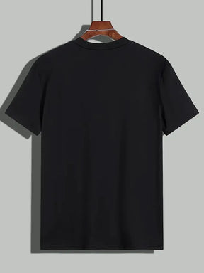 Camiseta * casual de bloco de cores, manga curta, gola redonda, moderna, viagem diária, ao ar livre, camiseta minimalista.