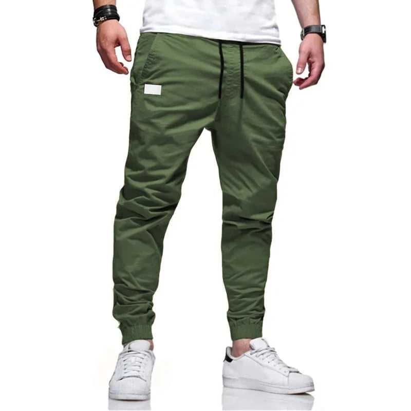 Y2K Autumn New Men Solid Color Long Cargo Pants Sweatpants Mens High Quality Casual Joggers White Sports Pants Designer Clothes