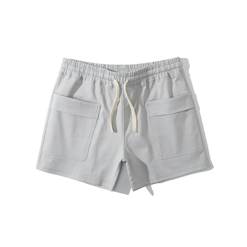 2023 Novo Verão 100% Algodão Shorts Sólidos Homens de Alta Qualidade Casual Sports GYM Cintura Elástica Homens Shorts 8 Cores Praia Shorts