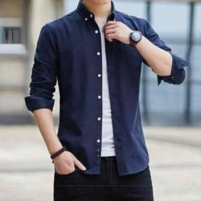 Men's Shirt And Blouse White Male Top Business Clothes With Pocket Formal Long Sleeve Fashion 2024 Comfortable Slim Fit Cotton