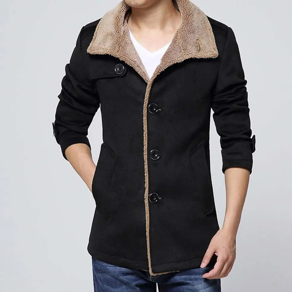 Men Jacket Soft Leisure Stand-up Collar Jacket 3 Colors Coat  Men Stylish Windproof Jacket for Outdoor