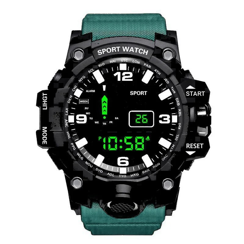 YIKAZE-LED Digital Sport Watch masculino, relógios eletrônicos, multifunções, militares, esportes, relógio, presentes para crianças, fitness