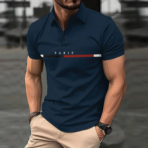 Camisa polo listrada masculina, botão de correspondência de cores francês, blusa esportiva, Amazon AliExpress, além-fronteiras, verão, 2022