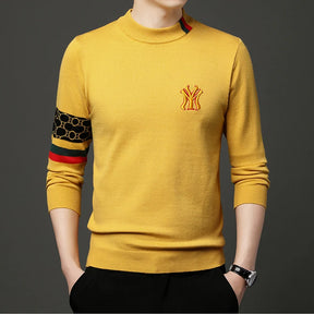 2022 Top Grade New Autum Winter Designer Fashion Brand Luxury Knit Half Turtleneck Men Warm Woolen Sweater Casual Mens Clothing