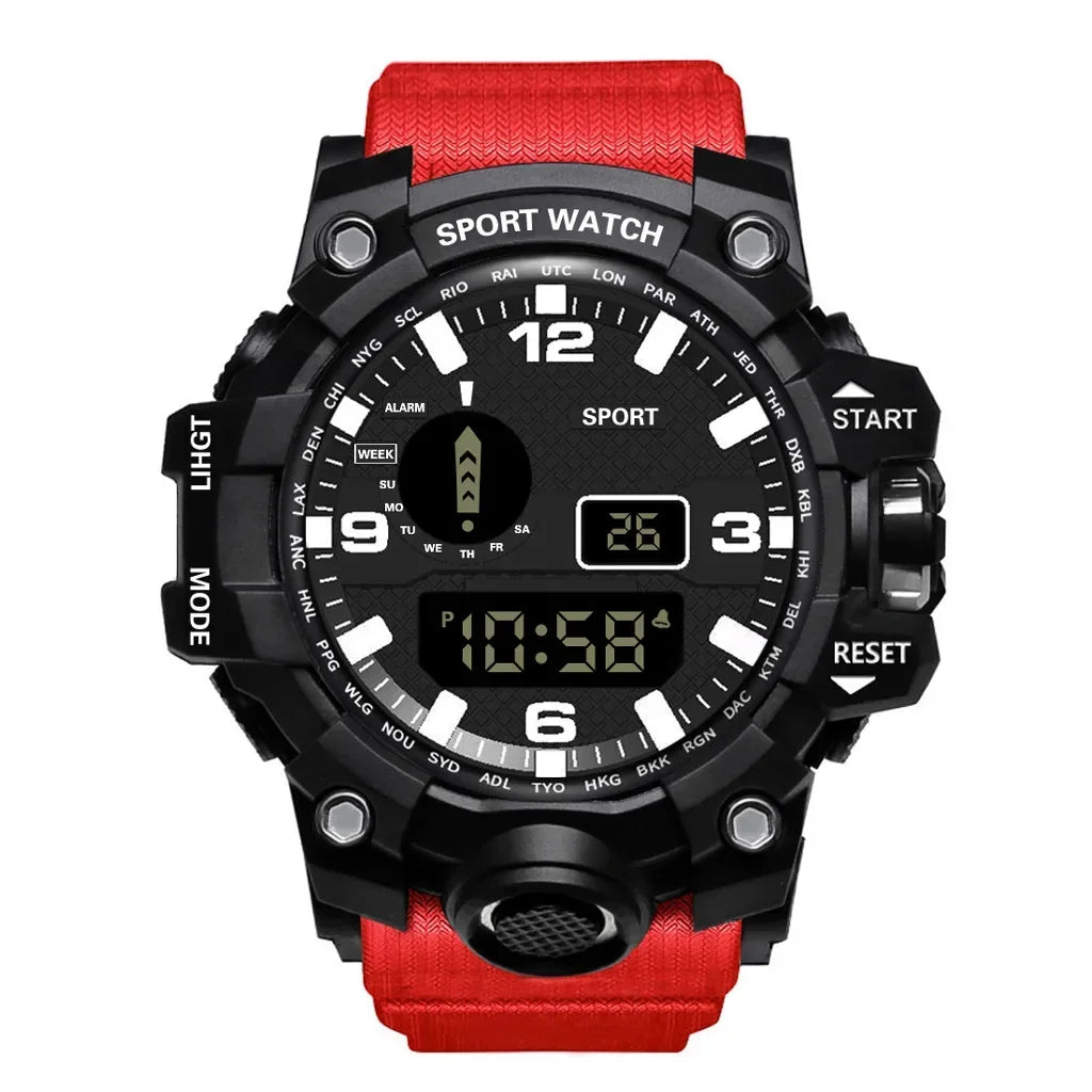 YIKAZE-LED Digital Sport Watch masculino, relógios eletrônicos, multifunções, militares, esportes, relógio, presentes para crianças, fitness