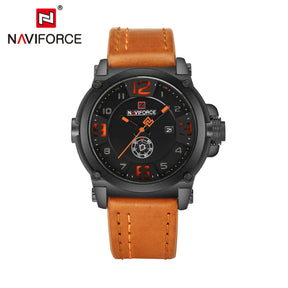 NAVIFORCE Top Luxury Brand Men Sports Military Quartz Watch Man Analog Date Clock Leather Strap Wristwatch Relogio Masculino