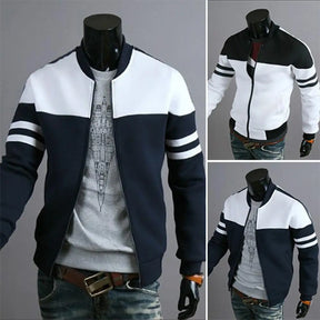 Men Autumn Coat Chic Zipper Elastic Cuff Zip Up Warm Men Fall Jacket for Home  Men Fall Jacket  Men Autumn Coat