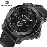 NAVIFORCE Top Luxury Brand Men Sports Military Quartz Watch Man Analog Date Clock Leather Strap Wristwatch Relogio Masculino