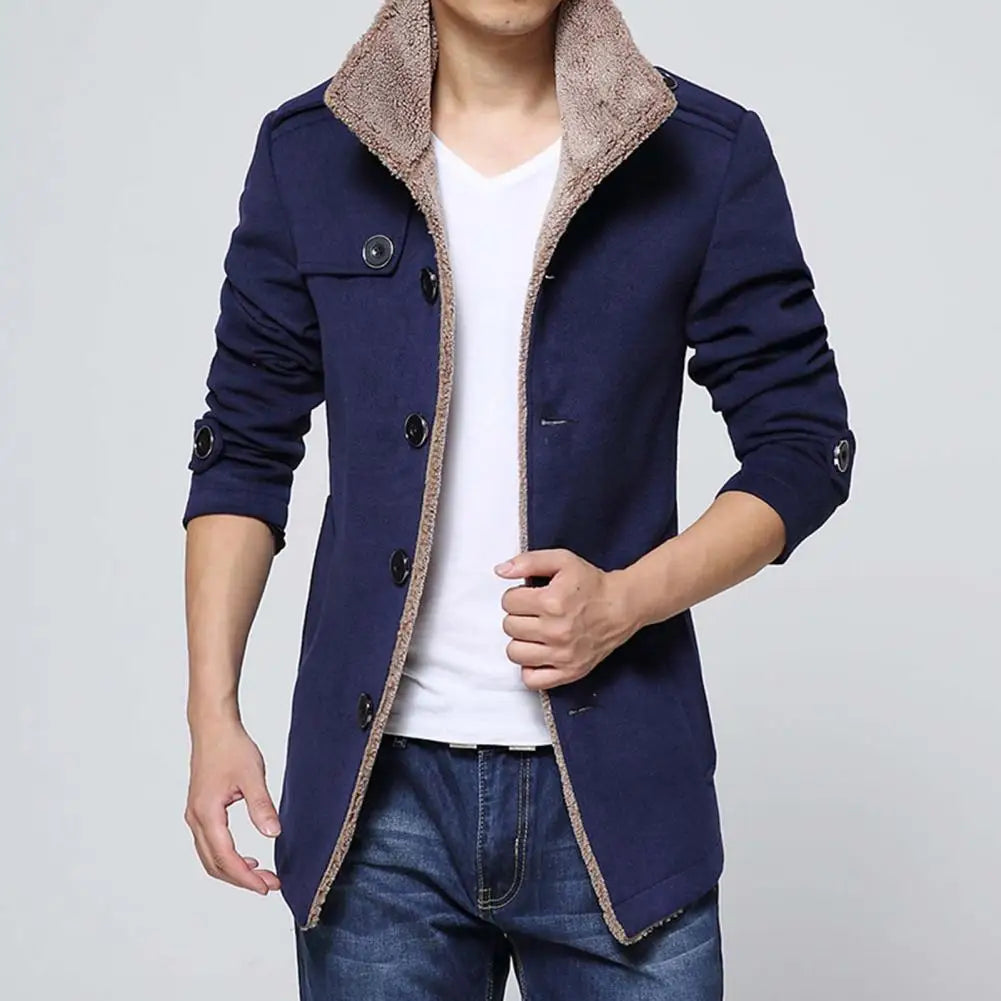 Men Jacket Soft Leisure Stand-up Collar Jacket 3 Colors Coat  Men Stylish Windproof Jacket for Outdoor