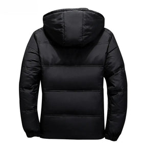 New White Duck Down Jacket Men Winter Warm Solid Color Hooded Down Coats Thick Duck Parka Male High Quality Winter Outdoor Coat