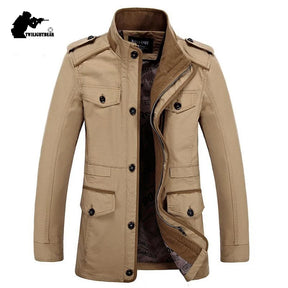 Oversize Men's Jackets Coat Male Trench Coat 5XL 6XL Spring Autumn Solid Cotton Casual Long Jacket Men Clothing Outerwear AF5806