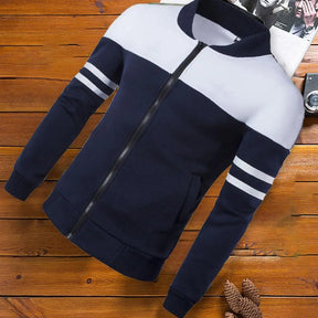 Men Autumn Coat Chic Zipper Elastic Cuff Zip Up Warm Men Fall Jacket for Home  Men Fall Jacket  Men Autumn Coat