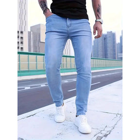 Calça * jeans slim fit masculina, streetwear hip hop.