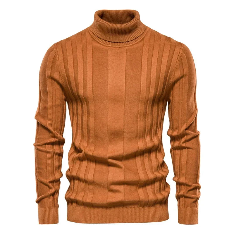 Winter Mens Turtleneck Sweater Casual Slim Fit Basic High Collar Knitted Pullover Male Elastic Warm Sweater Men Pullover