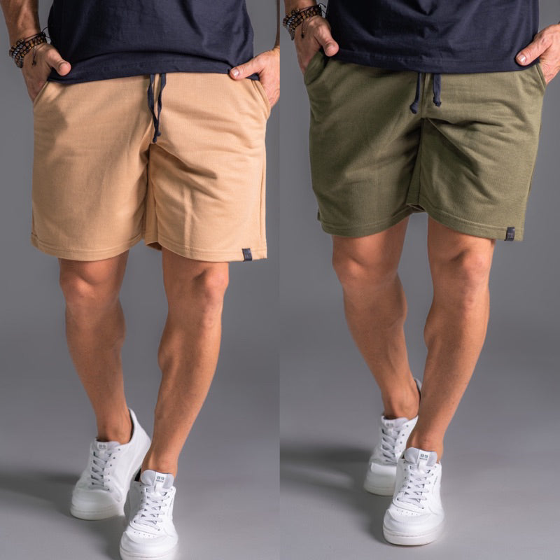 Kit 2 Bermuda Shorts de Moleton Masculina Com Amarração e Elástico Academia Treino/Casual.