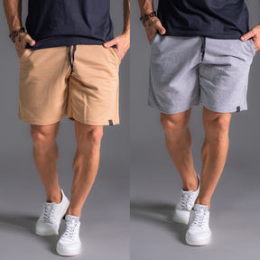 Kit 2 Bermuda Shorts de Moleton Masculina Com Amarração e Elástico Academia Treino/Casual.