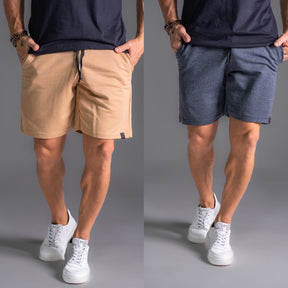 Kit 2 Bermuda Shorts de Moleton Masculina Com Amarração e Elástico Academia Treino/Casual.