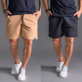 Kit 2 Bermuda Shorts de Moleton Masculina Com Amarração e Elástico Academia Treino/Casual.