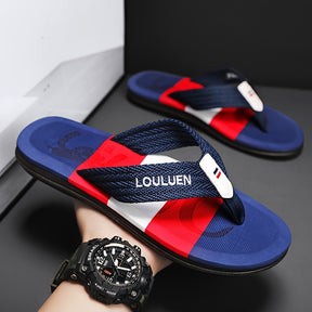 Chinelo masculino estiloso com bloco de cores, leve e confortável, antiderrapante e durável, ideal para atividades ao ar livre no verão, calçado masculino